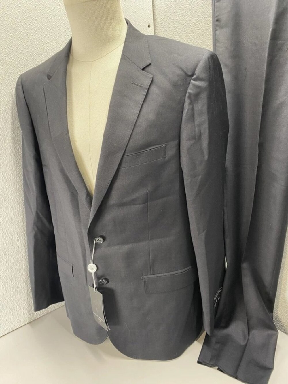 Giovanni Bresciani Mens Charcoal Grey Suit Set Pants & Jacket Size 42 R